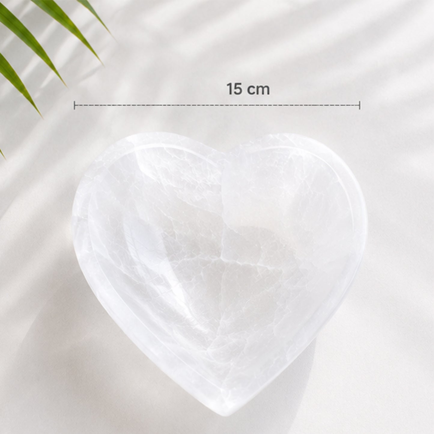 Selenite heart bowl 10 cm
