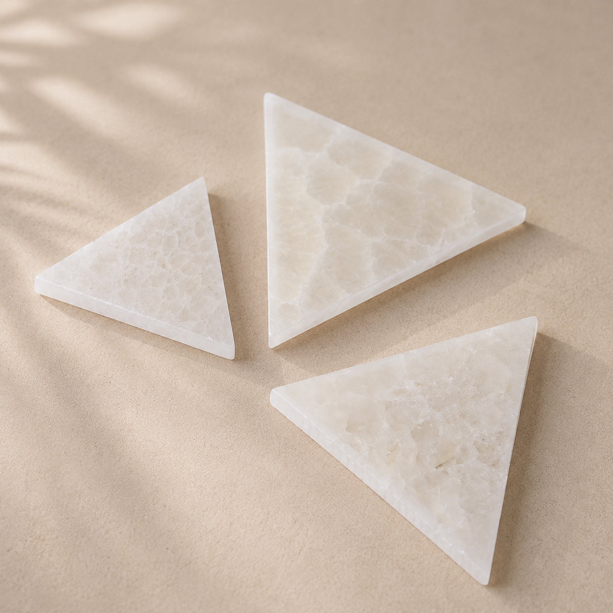 Selenite bowl - leaf dish 12 cm