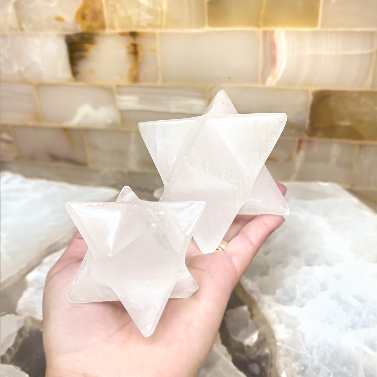 Selenito figūrėlė Merkaba 6 cm