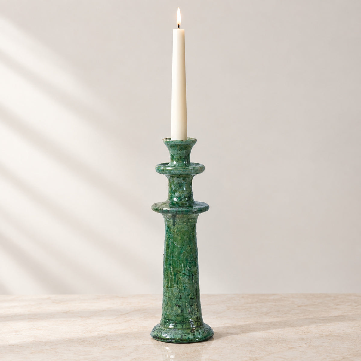 Selenite Hurricane Candle Holder 10cm