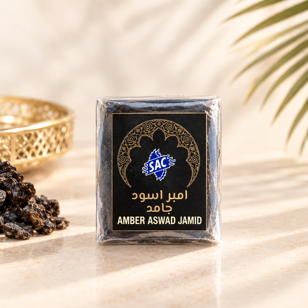 Kietasis muskusas Amber Aswad – natūralus rytietiškas aromatas namams 25 g