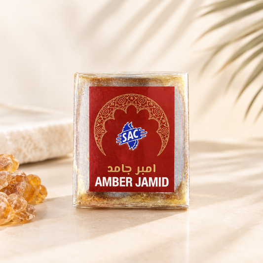 Kietasis muskusas Amber Gold Jamid – natūralus rytietiškas aromatas namams 25 g