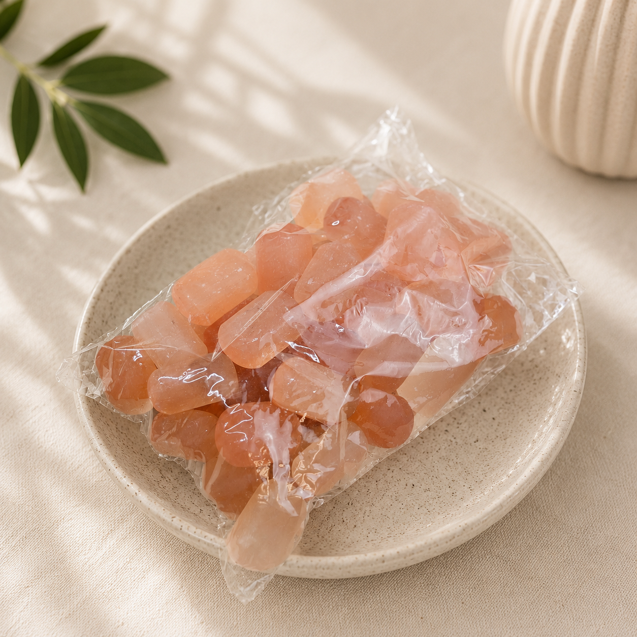 Peach oranžinio selenito gabalėlių rinkinys 1 kg