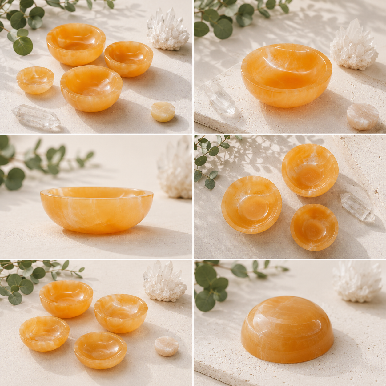 Selenite round bowl 10 cm