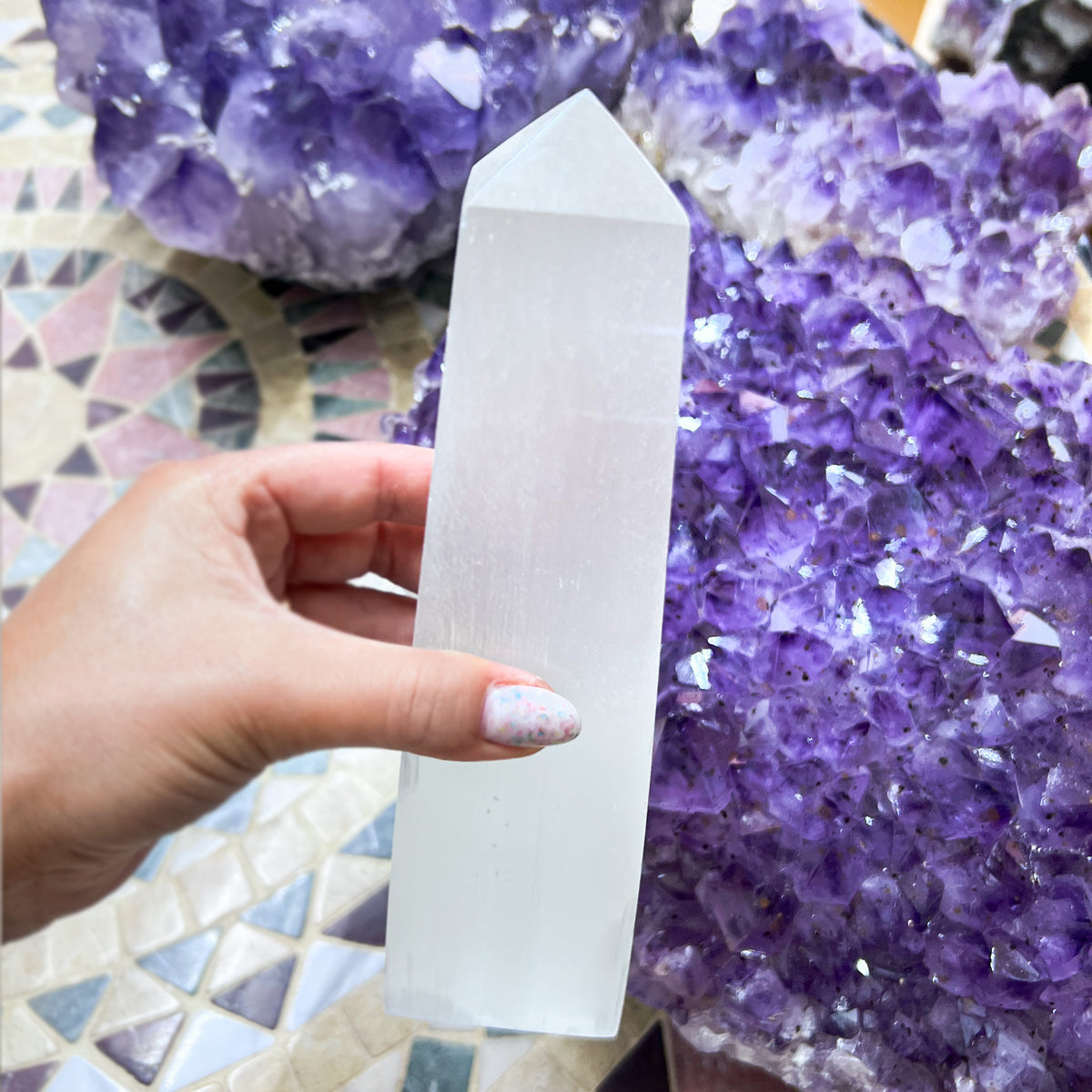 Selenite heart 8-9 cm