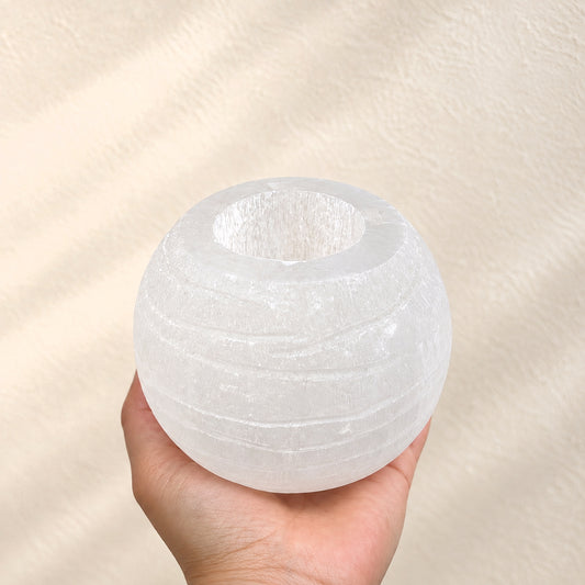 Selenito žvakidė Snow Ball  8x8 cm