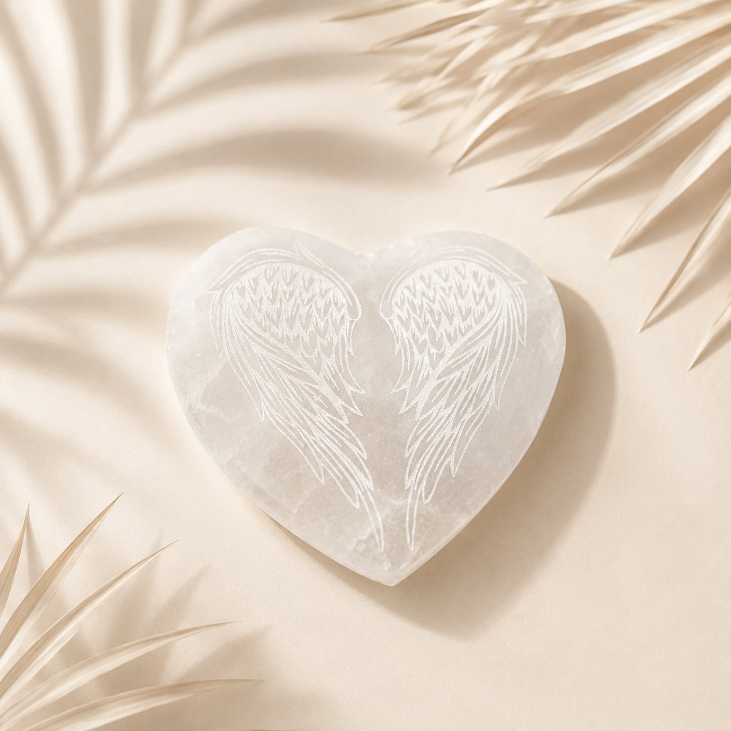 Selenito lėkštelė - padėkliukas Heart Wings 8 cm