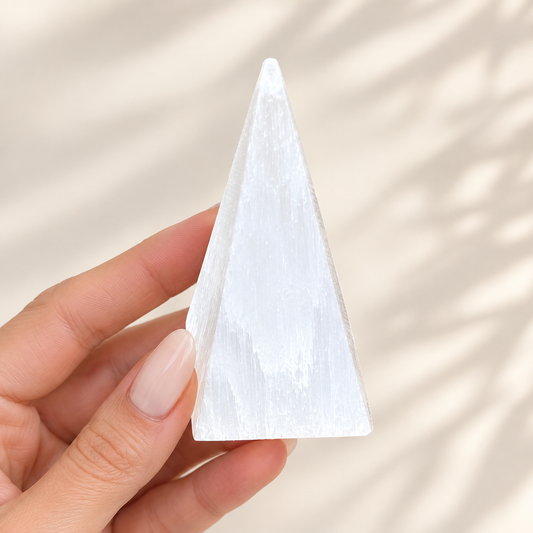 Selenito piramidė 10 cm