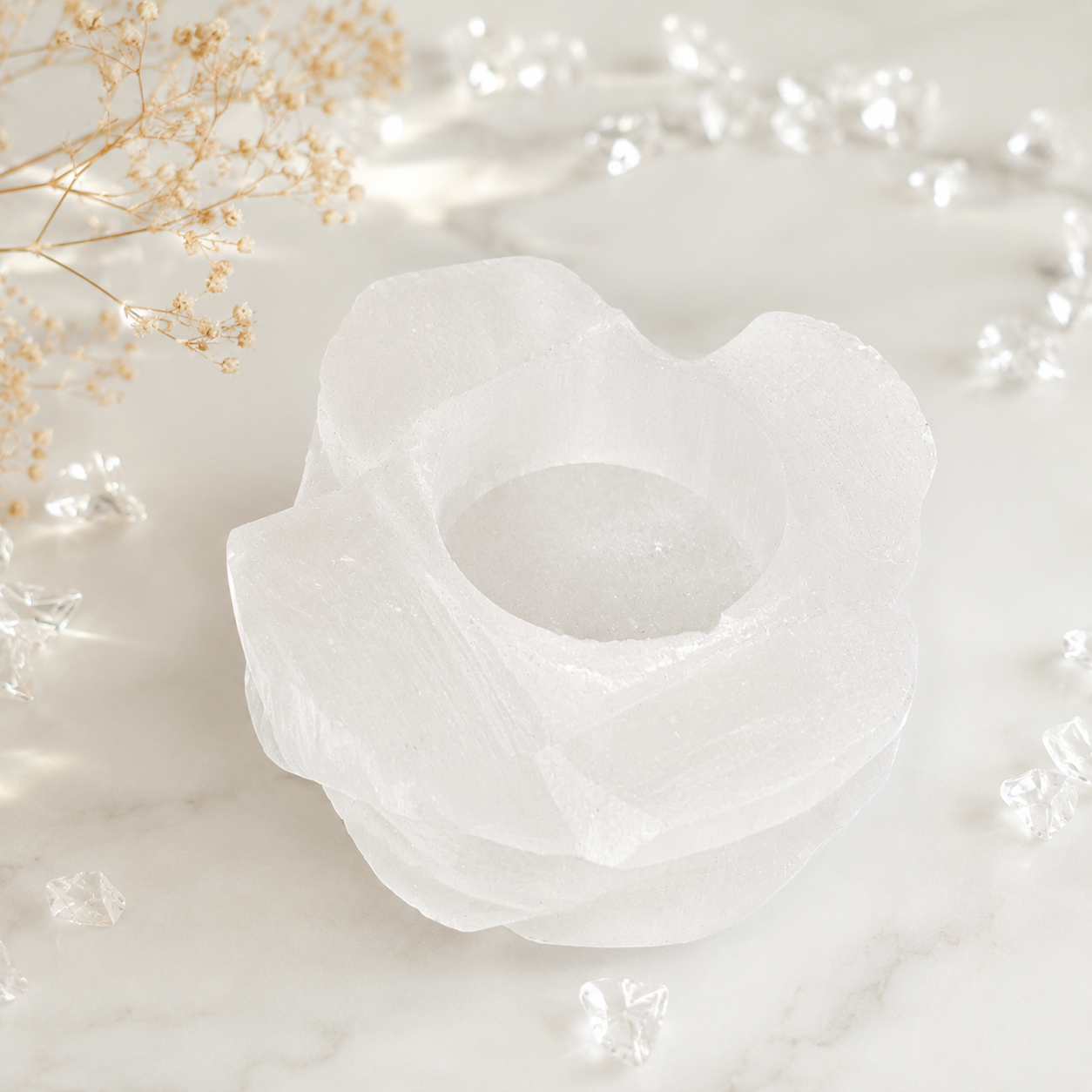 Selenito žvakidė Rose 8x5 cm