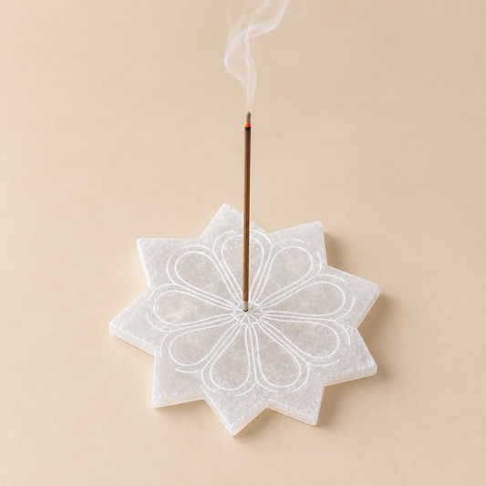 Selenite Incense Holder LOTUS