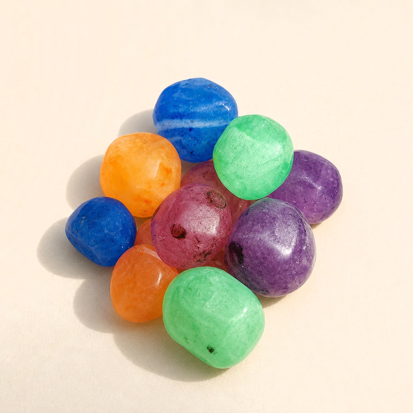 Spalvotų selenito gabalėlių rinkinys 420 g